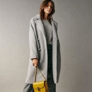 Sezane Gray Wool Coat